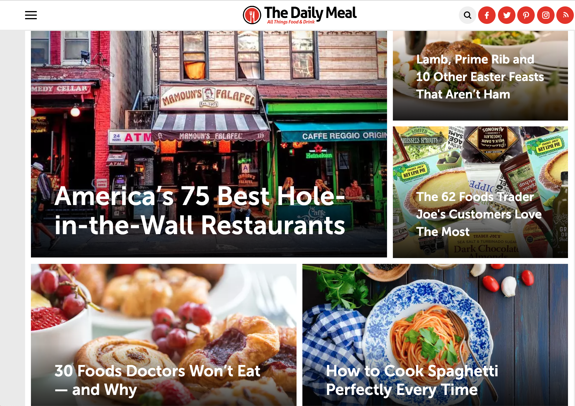 The Daily Meal homepage